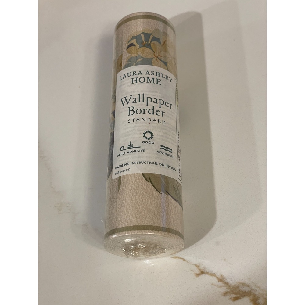 Vintage Laura Ashley‎ Home Hydrangea Wallpaper Border 1 Roll 10 Meters Beige New